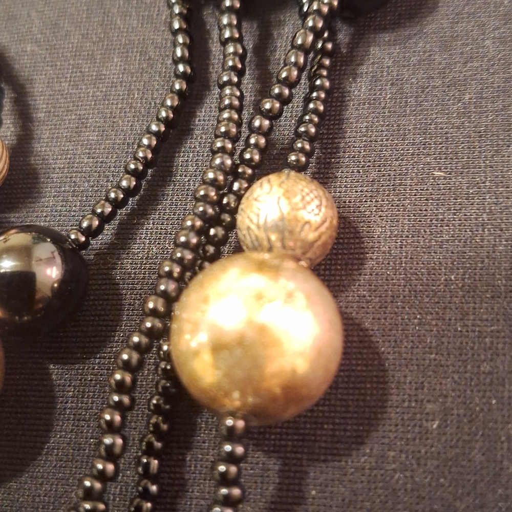 Vintage Copper/gold/black Beaded Chain